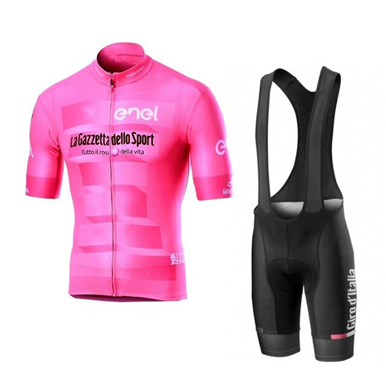 2019 Maillot Giro d'Italia Tirantes Mangas Cortas Rosa